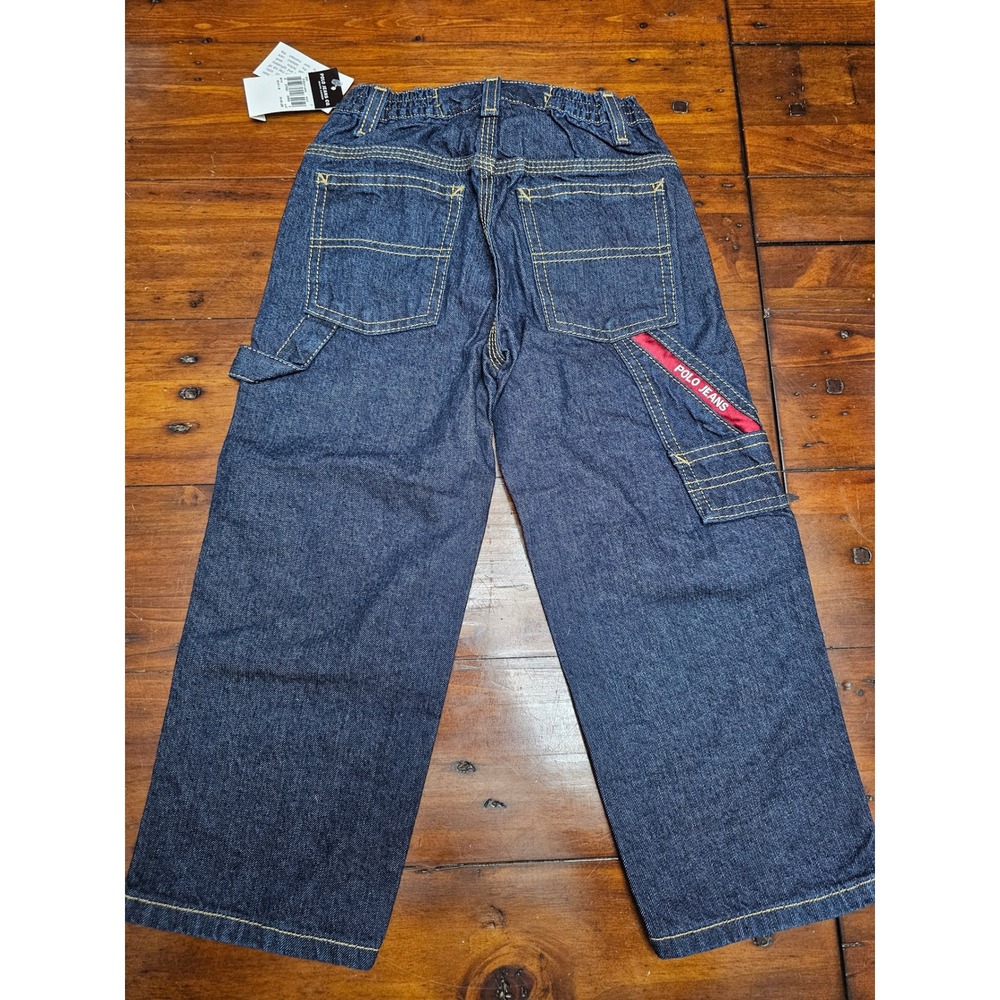 vINTAGE‎ Polo Jeans Co Ralph Lauren Boys Carpenter Jeans Dark Wash Blue 4/4T NWT